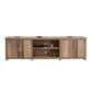 Umey 93 Inch TV Entertainment Console 3 Shelves 4 Doors Brown Wood By Casagear Home BM312221