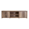 Umey 93 Inch TV Entertainment Console 3 Shelves 4 Doors Brown Wood By Casagear Home BM312221
