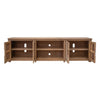 Umey 93 Inch TV Entertainment Console 3 Shelves 4 Doors Brown Wood By Casagear Home BM312221