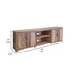 Umey 93 Inch TV Entertainment Console 3 Shelves 4 Doors Brown Wood By Casagear Home BM312221