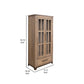 Umey 71 Inch Tall Accent Cabinet Drawer 2 Glass Doors Solid Brown Wood By Casagear Home BM312223