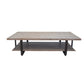 67 Inch Cocktail Coffee Table Lower Shelf Metal Frame Solid Mango Wood By Casagear Home BM312228