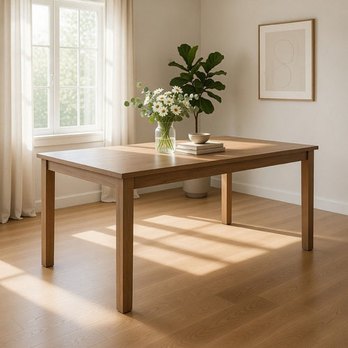 Olum 87 Inch Dining Table, Rectangular, Solid Mango Wood, Towny Brown By Casagear Home