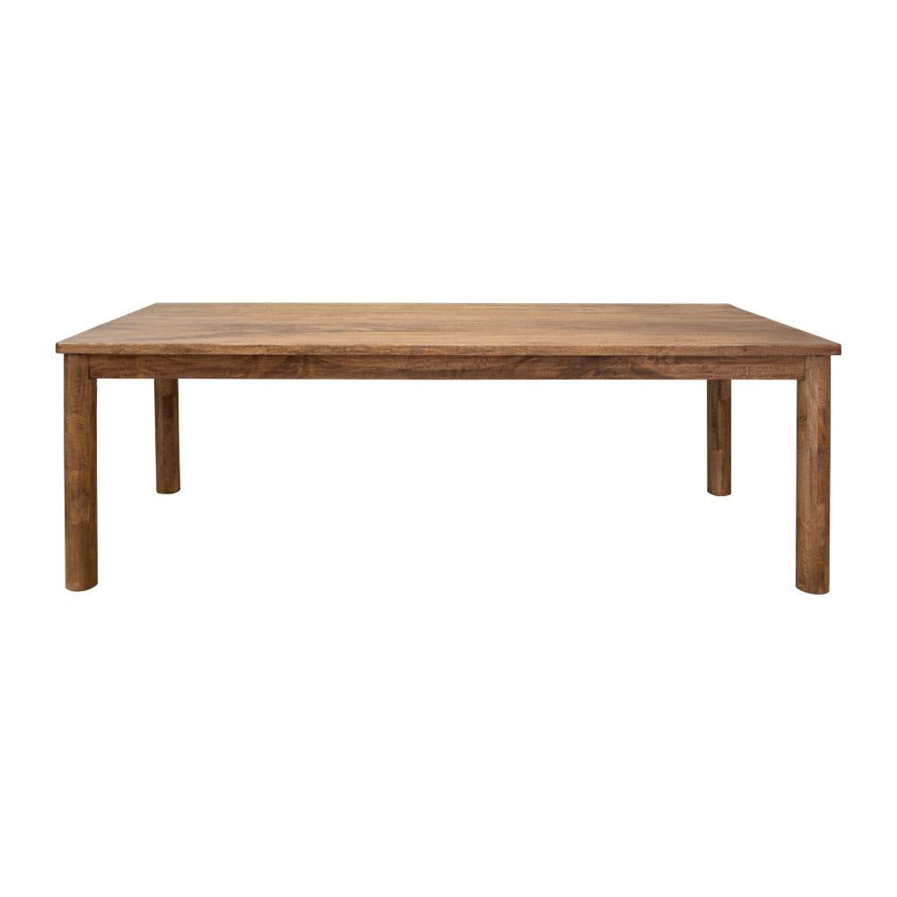 Olum 87 Inch Dining Table Rectangular Solid Mango Wood Towny Brown By Casagear Home BM312229