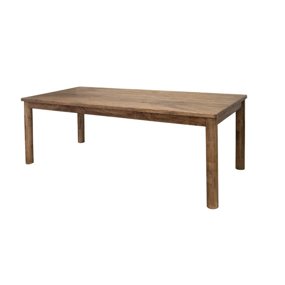 Olum 87 Inch Dining Table Rectangular Solid Mango Wood Towny Brown By Casagear Home BM312229