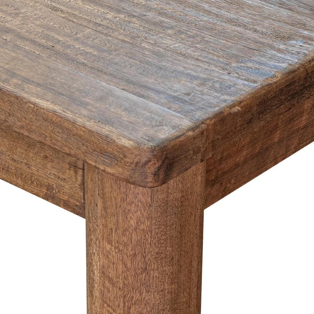 Olum 87 Inch Dining Table Rectangular Solid Mango Wood Towny Brown By Casagear Home BM312229