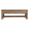 Olum 50 Inch Cocktail Coffee Table Drawers Lower Shelf Brown Mango Wood By Casagear Home BM312230
