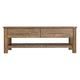 Olum 50 Inch Cocktail Coffee Table Drawers Lower Shelf Brown Mango Wood By Casagear Home BM312230