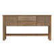 Olum 60 Inch Sofa Table 2 Drawers Lower Shelf Solid Mango Wood Brown By Casagear Home BM312233
