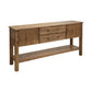 Olum 60 Inch Sofa Table 2 Drawers Lower Shelf Solid Mango Wood Brown By Casagear Home BM312233