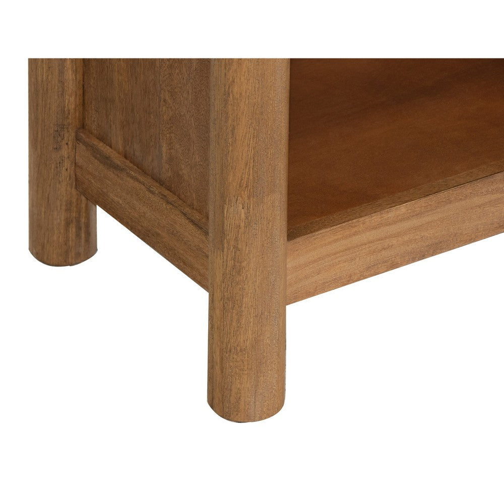 Olum 79 Inch Tall Bookcase 6 Open Shelves Solid Mango Wood Frame Brown By Casagear Home BM312235