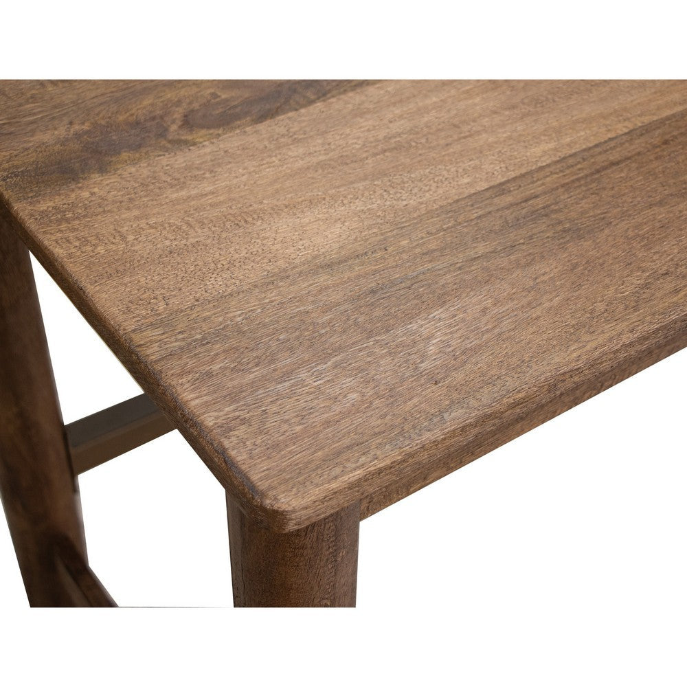 Olum 51 Inch Desk Rectangular Top Solid Mango Wood Frame Towny Brown By Casagear Home BM312236