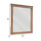 Neuv 33 x 36 Dresser Mirror Square Shape Solid Wood Frame Natural Brown By Casagear Home BM312239