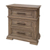 Riel 32 Inch Nightstand 3 Drawers Metal Handles Solid Wood Sandy Brown By Casagear Home BM312245