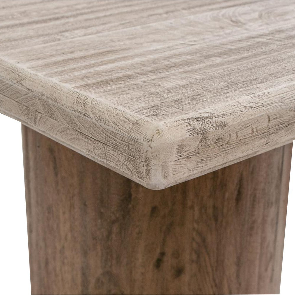 Kohl 67 Inch Cocktail Coffee Table Solid Mango Wood Light Cream Brown By Casagear Home BM312246