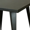 Oran 32 Inch Dining Table Square Metal Top Tapered Legs Gray Finish By Casagear Home BM312251