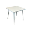 Oran 32 Inch Dining Table, Square Metal Top, Tapered Legs, White Finish By Casagear Home
