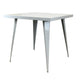 Oran 32 Inch Dining Table, Square Metal Top, Tapered Legs, White Finish By Casagear Home