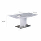 63-87 Inch Extendable Dining Table White Lacquer Top Stainless Steel By Casagear Home BM312255