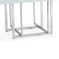 Lucie 59 Inch Dining Table Square Lacquered Glass Top Chrome Base White By Casagear Home BM312257