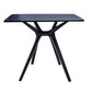 Filia 29 Inch Outdoor Dining Table Rectangular Top Tapered Legs Black By Casagear Home BM312261