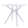 Filia 29 Inch Outdoor Dining Table, Rectangular Top, Tapered Legs, White By Casagear Home