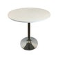 Mari 36 Inch Counter Height Table White Round Top and Stainless Steel Base By Casagear Home BM312265