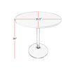 Mari 36 Inch Counter Height Table White Round Top and Stainless Steel Base By Casagear Home BM312265