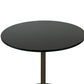 Mari 36 Inch Dining Table Smooth Black Round Top and Stainless Steel Base By Casagear Home BM312266