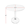 Mari 36 Inch Dining Table Smooth White Round Top and Stainless Steel Base By Casagear Home BM312267