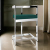 Pio 30 Inch Barstool Chair, Green Velvet Padded Seat, Chrome Metal Finish By Casagear Home