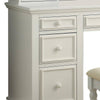 Cael 60 Inch Vanity Desk with Stool Drawers 3 Sided Mirror White Wood By Casagear Home BM312295