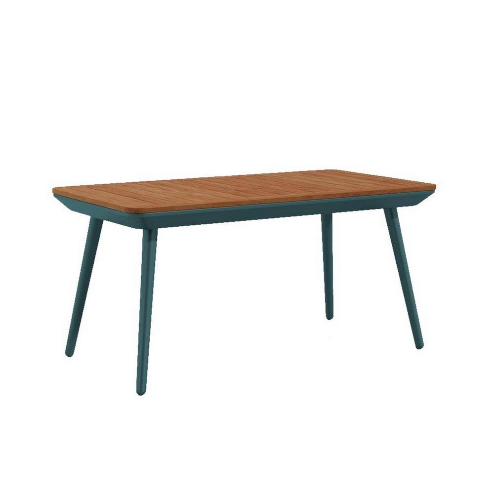 3 Piece Outdoor Coffee Table and Chairs Set, Wood Planks, Gray, Green By Casagear Home