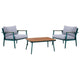 3 Piece Outdoor Coffee Table and Chairs Set Wood Planks Gray Green By Casagear Home BM312298