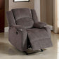 Finlo 40 Inch Power Recliner Chair, USB Port, Plush Brown Chenille Fabric By Casagear Home