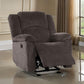 Cerys 40 Inch Power Recliner Chair, USB, Soft Dark Brown Chenille Fabric By Casagear Home