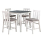 Helio 5 Piece Counter Height Dining Table and Chairs Set White Wood Gray By Casagear Home BM312307