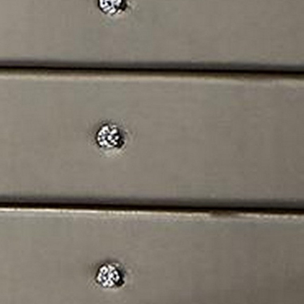 Seth 50 Inch Tall Dresser Chest 5 Drawers Solid Wood Gray Faux Leather By Casagear Home BM312316