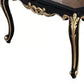 Trix 48 Inch Coffee Table Faux Stone Carved Scrollwork Black and Gold By Casagear Home BM312322