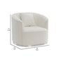 Oggy 39 Inch Accent Chair with 1 Pillow Barrel Shape Soft Beige Chenille By Casagear Home BM312342