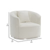 Oggy 39 Inch Accent Chair with 1 Pillow Barrel Shape Soft Beige Chenille By Casagear Home BM312342
