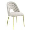 Inch 25 Inch Side Dining Chair Set of 2 White Teddy Sherpa Gold Legs By Casagear Home BM312344