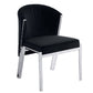 Verie 23 Inch Side Dining Chair Set of 2 Polished Chrome Black Velvet By Casagear Home BM312346