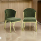 Verie 23 Inch Side Dining Chair Set of 2 Mirror Gold Steel Green Velvet By Casagear Home BM312347