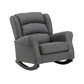 34 Inch Rocking Chair Wood Frame Channel Tufted Gray Fabric Upholstery By Casagear Home BM312354