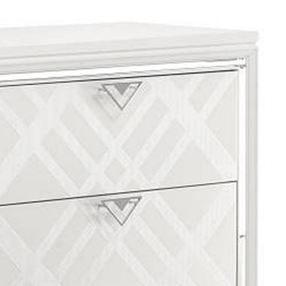 Kyla 66 Inch Wide Dresser 6 Drawer Mirror Trim Clear Legs White Wood By Casagear Home BM312363