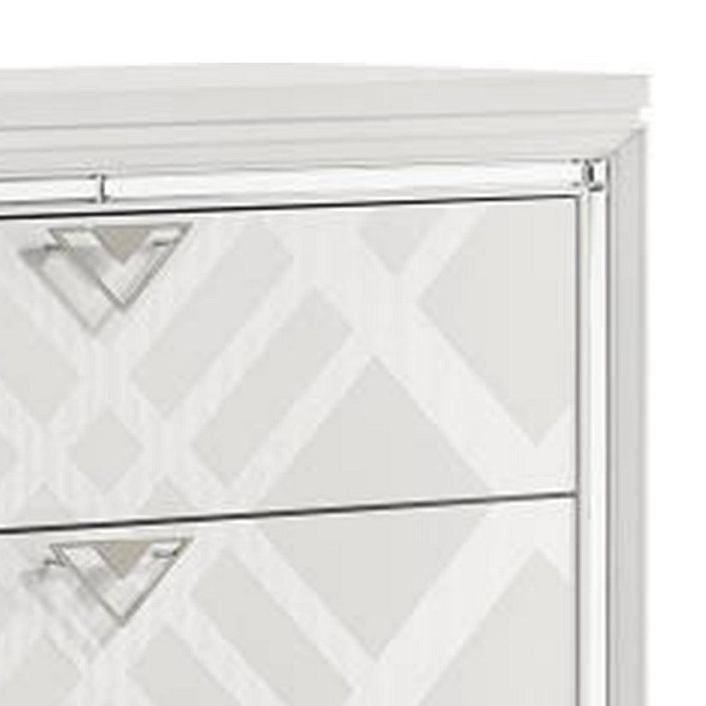 Kyla 55 Inch Tall Dresser Chest 5 Drawer Mirror Trim White Wood Frame By Casagear Home BM312364