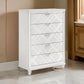 Kyla 55 Inch Tall Dresser Chest 5 Drawer Mirror Trim White Wood Frame By Casagear Home BM312364