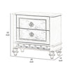 Dorie 26 Inch Nightstand with 2 Drawers Oval Molded Trim Ivory White Wood By Casagear Home BM312365