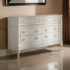 Dorie 54 Inch Wide Dresser, 6 Drawers, Oval Molded Trim, Ivory White Wood By Casagear Home